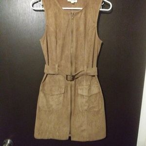 Faux suede dress